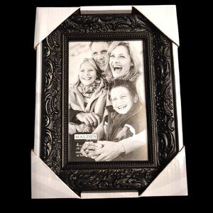 Picture Frame Malden 4x6 Photos Horizontal Frame Elegant Black Carved Embossing